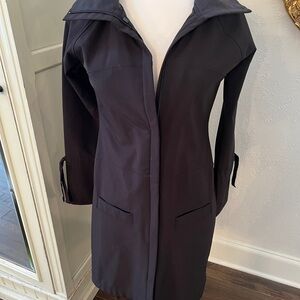 ZOBHA Fleece Lined Women's Black Raincoat